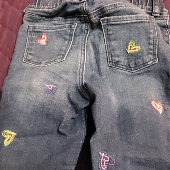 GAP Kids- NEW- Blue Skinny Jeans with heart embroidery. - Picture 3 of 4